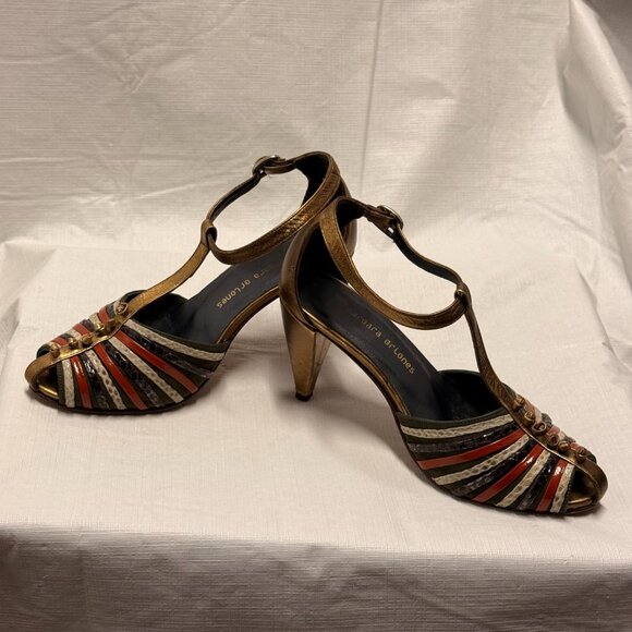 Barbara Briones T-Strap Multicolor Size 36 - Picture 2 of 9